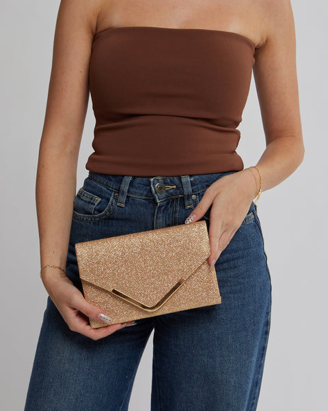 Image of Gold Lila Envelope Clutch Bag