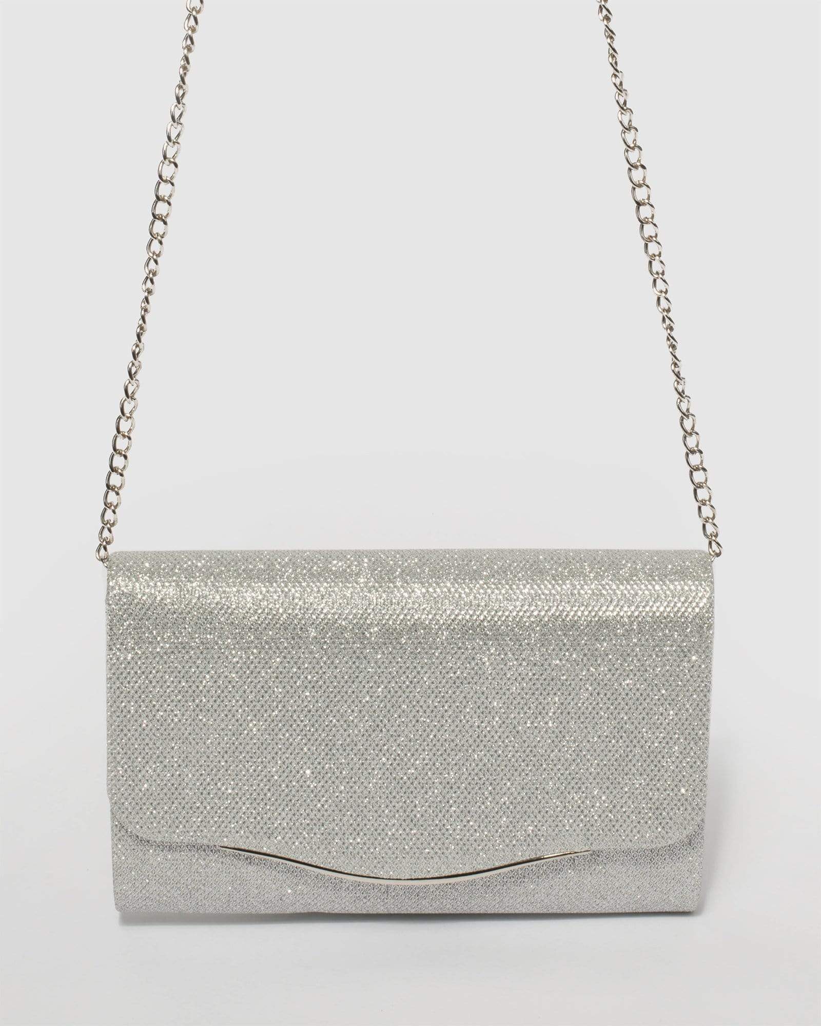 Image of Silver Adele Evening Clutch Bag