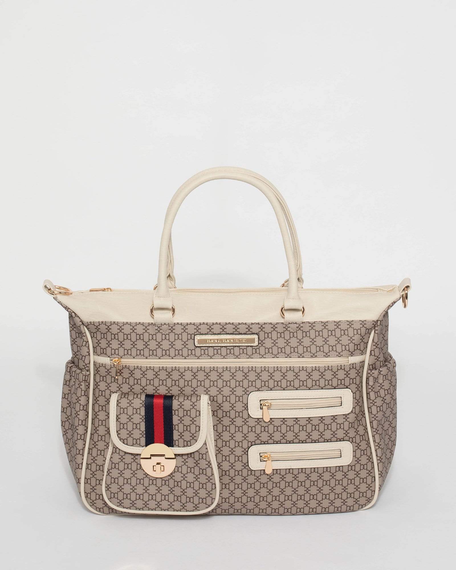 Image of Monogram Pocket And Zip Baby Bag