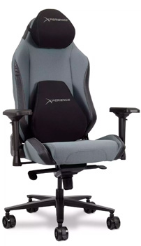 Cadeira Gamer Xperience Elite Woof Tecido Cinza, Base Alumínio, Braços 4D e Relax Avançado com Amortecedor