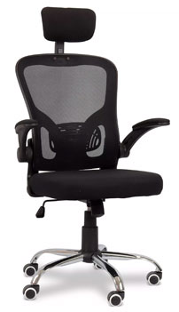 Cadeira de Escritório Flexy Way Plus Preta Tela Mesh Preta, Base Giratória e Sistema Relax