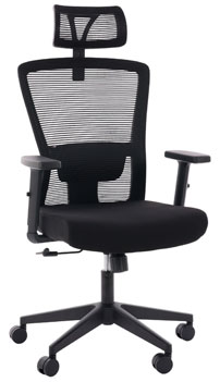 Cadeira de Escritório Ergonômica Comfy Stance Plus Tela Mesh Preta, Giratória e Relax