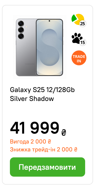 Galaxy S25 12/128Gb Silver Shadow 