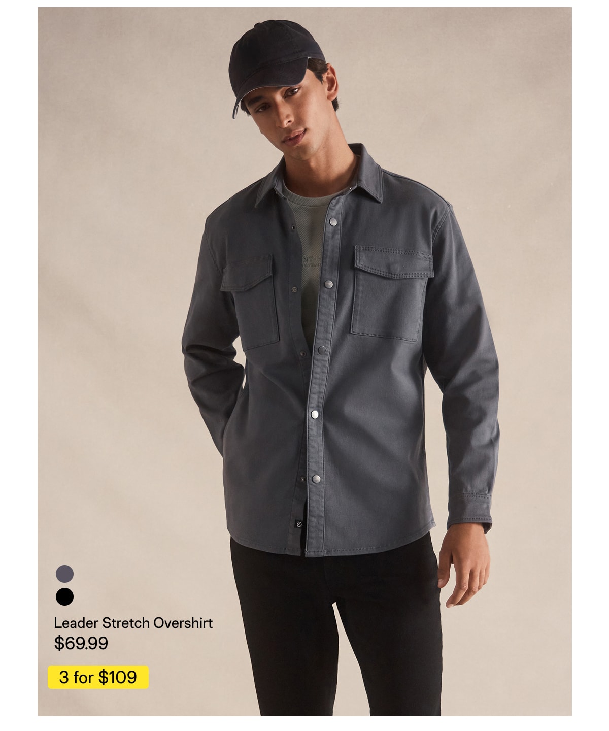 Steel Blue Leader Stretch Overshirt