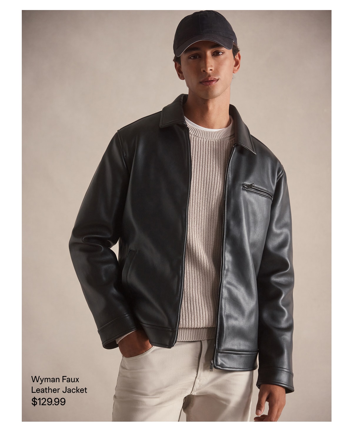 Black Wyman Faux Leather Jacket