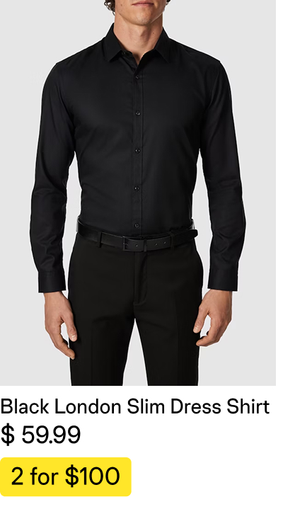 Black London Slim Dress Shirt