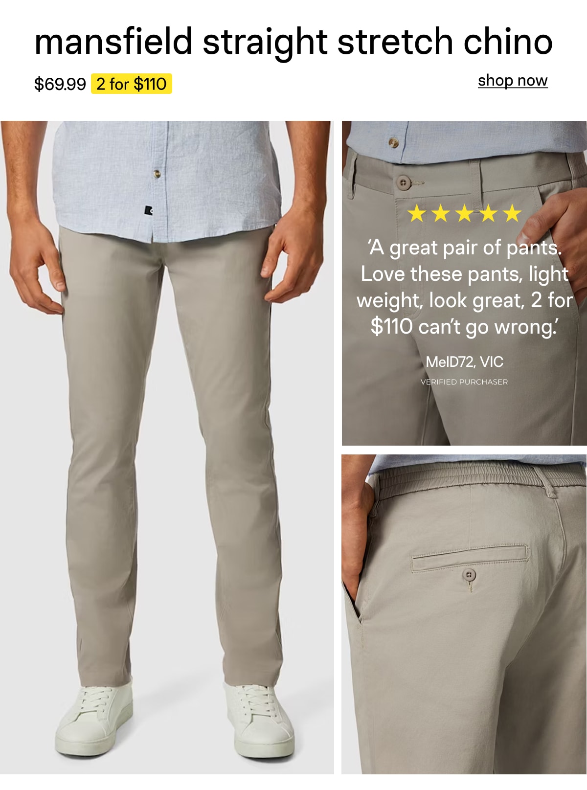 Mansfield Straight Stretch Chino
