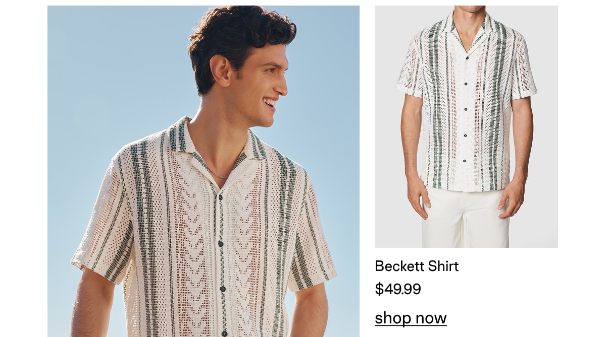 Beckett Stripe Jacquard Short Sleeve Shirt