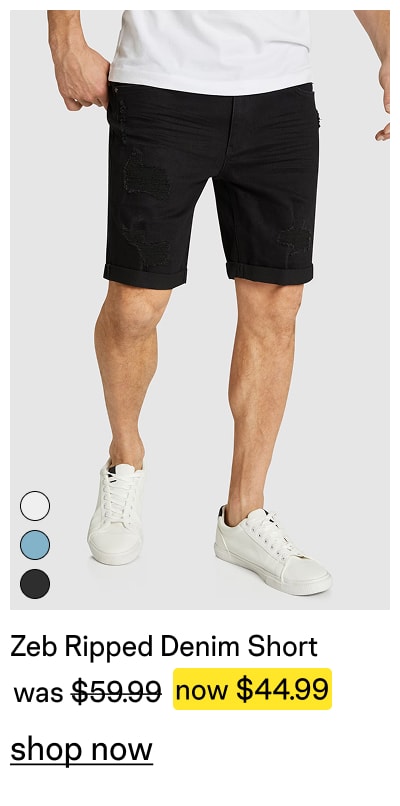 Zeb Ripped Denim Short