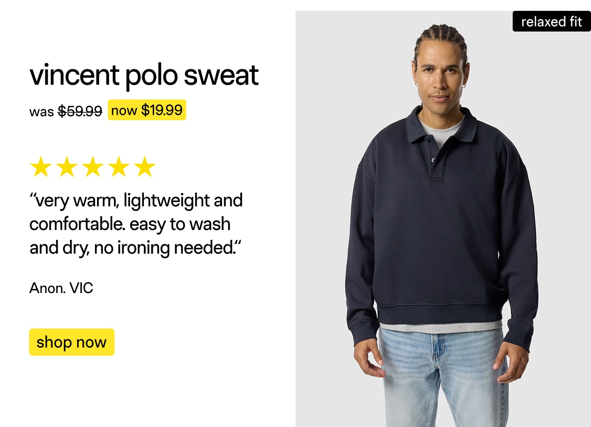Navy Vincent Relaxed Polo Sweat