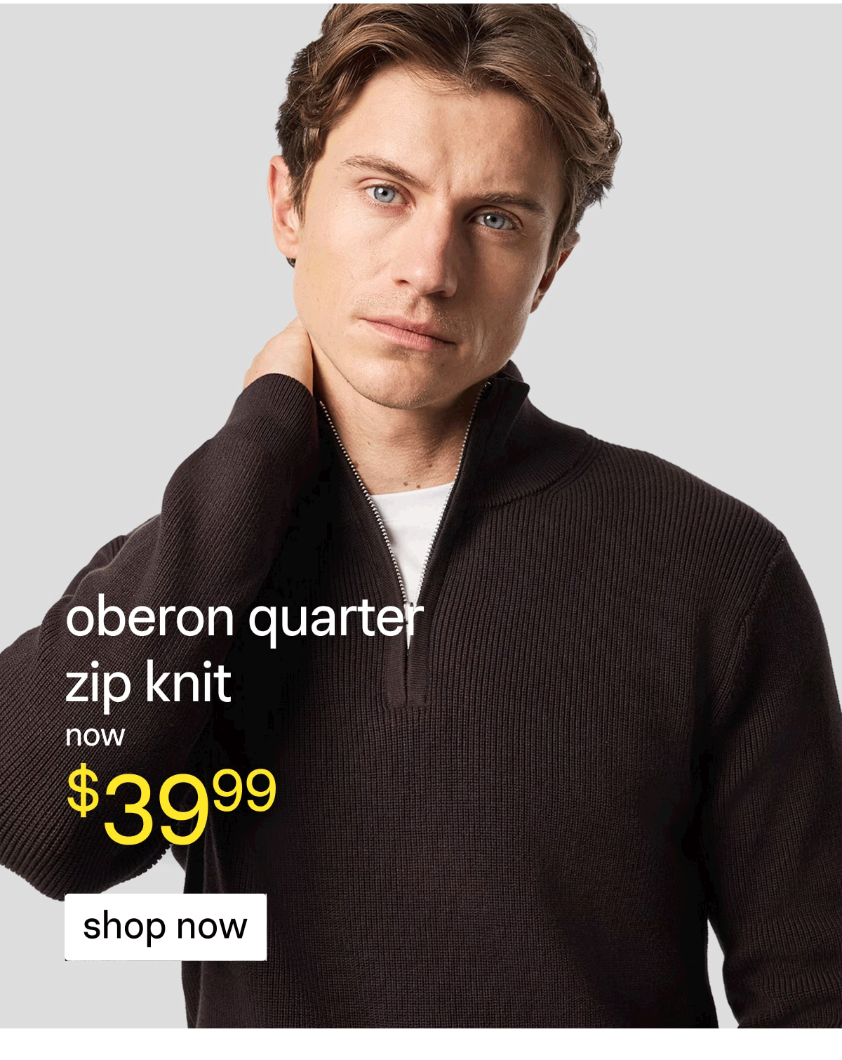 Oberon Cotton Blend Quarter Zip Knit