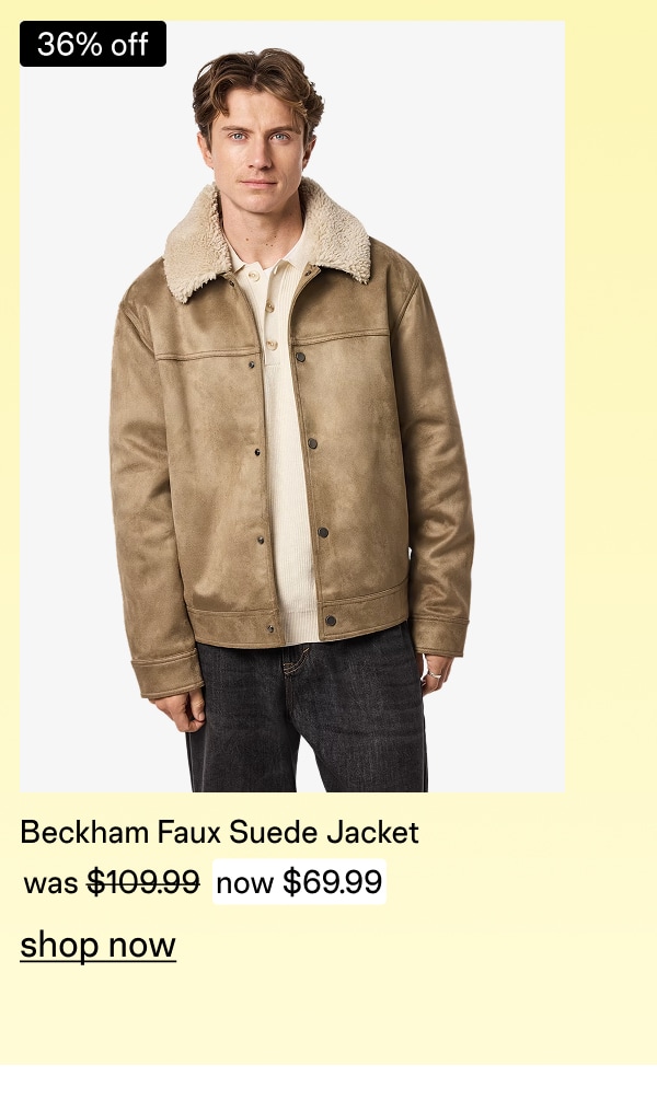 Light Brown Beckham Faux Suede Jacket