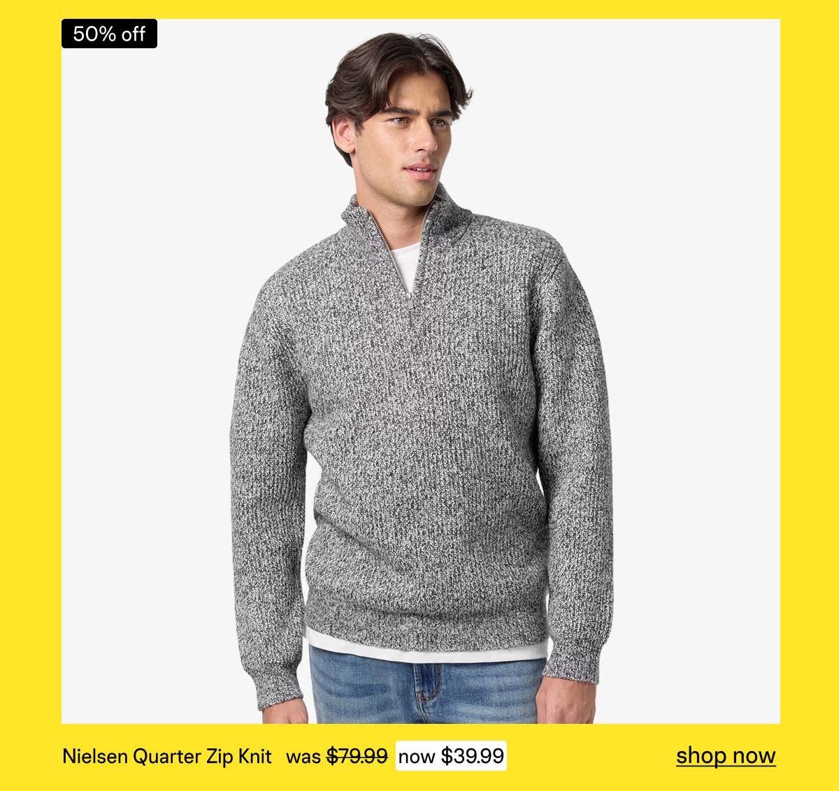 Grey Nielsen Quarter Zip Knit