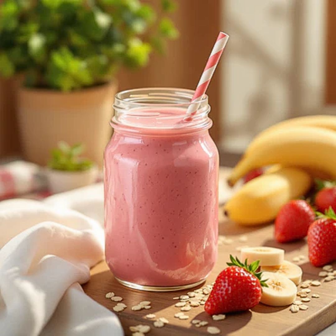 Aardbei banaan smoothie 