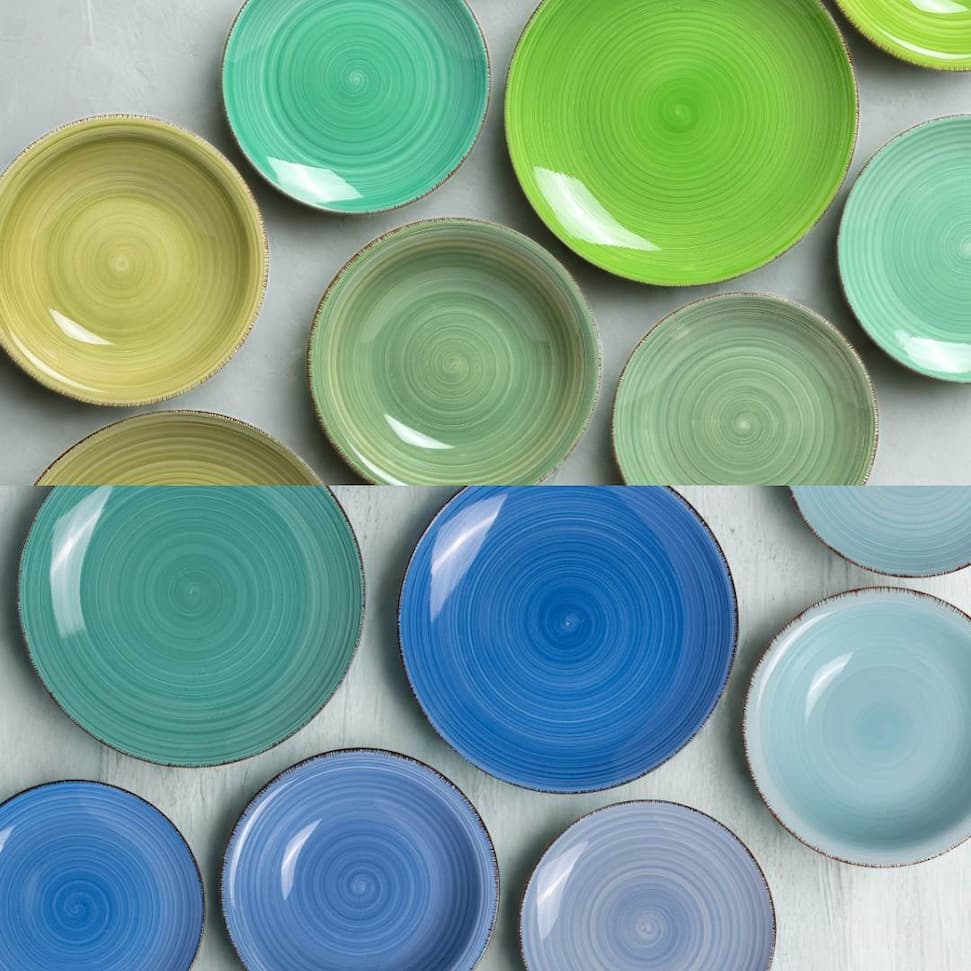 Cookinglife Serviesset Delice - Groen of blauw - 18-delig / 6 personen 