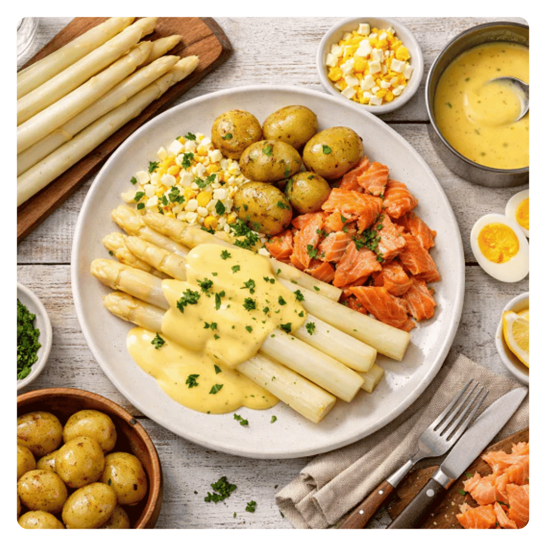 Recept asperges met warmgerookte zalm