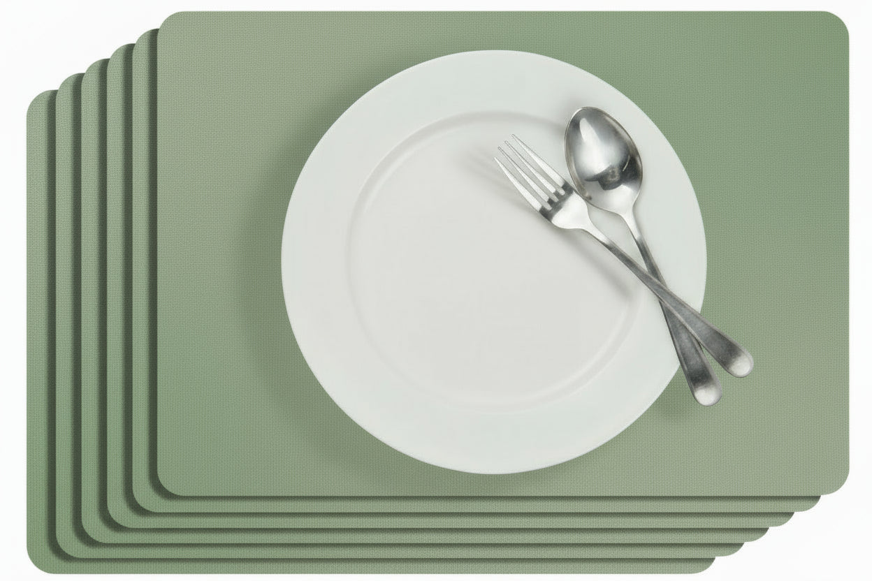 Image of Cosy & Trendy Placemats Leather Look Basil