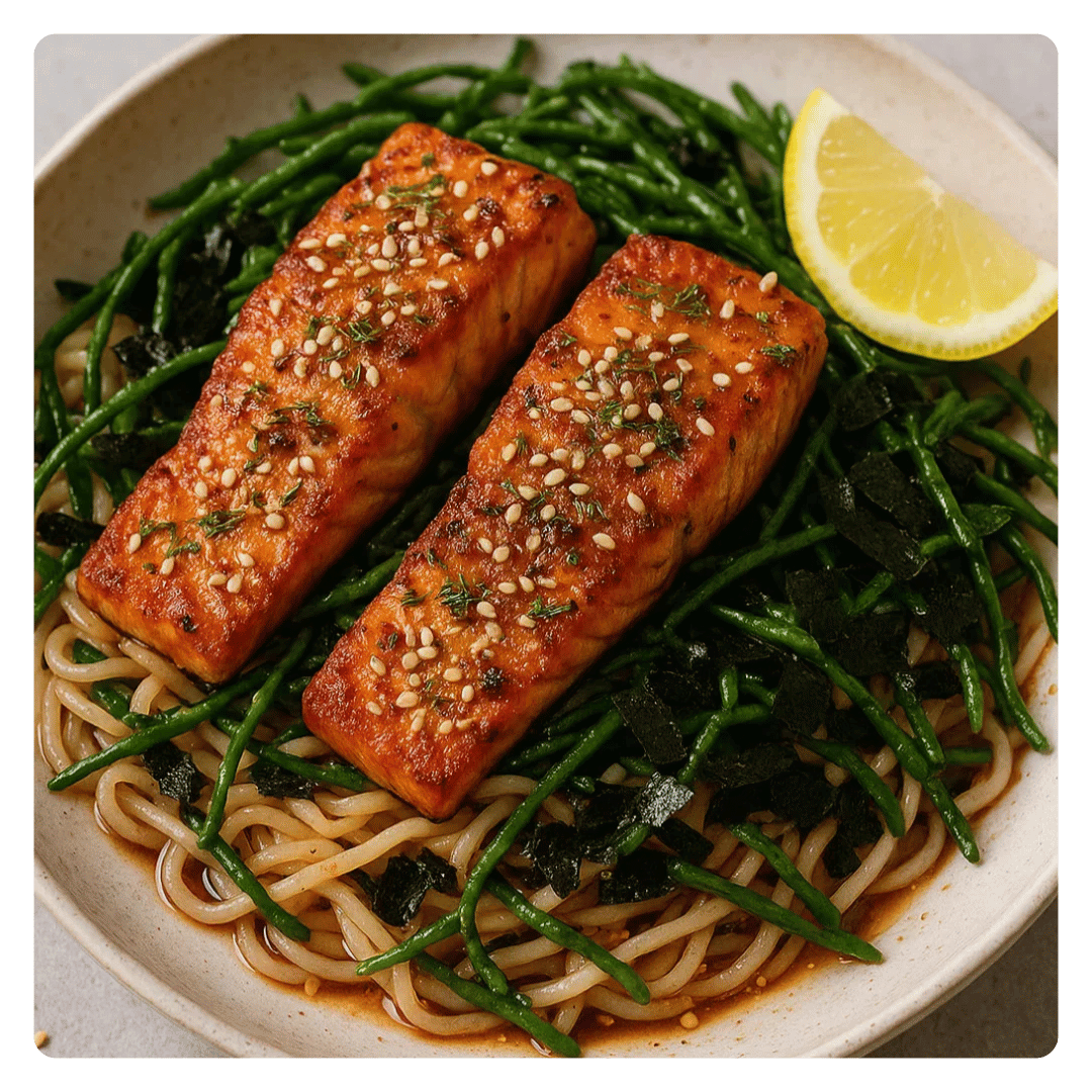 Recept rijstnoedels met zalm&nbsp;