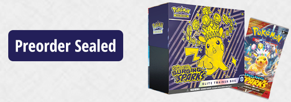 Preorder PKM SV Surging Sparks sealed product today!