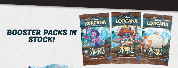 Lorcana Azurite Sea Booster Packs in stock!