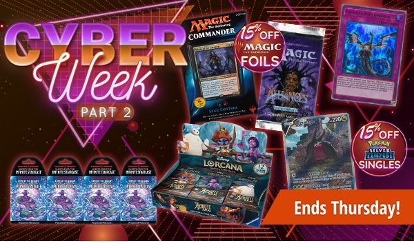 Cyber Week Sale Part 2 Sale ends Thursday!