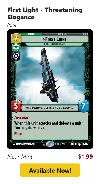 First Light - Threatening Elegance is available for $1.99!