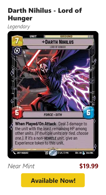 Darth Nihilus - Lord of Hunger is available for $19.99!
