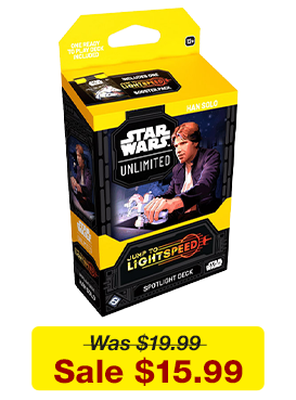 Star Wars: Unlimited - Jump to Lightspeed - Spotlight Deck: Han Solo available for $15.99!