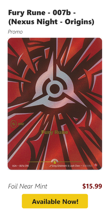 Fury Rune - 007b - (Nexus Night - Origins) is available for $15.99 today!
