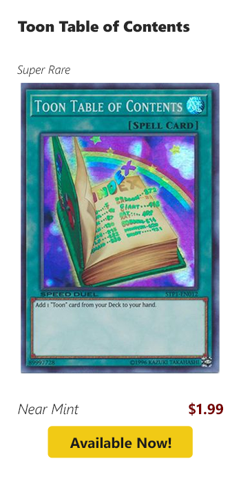 Toon Table of Contents is available for $1.99 today!