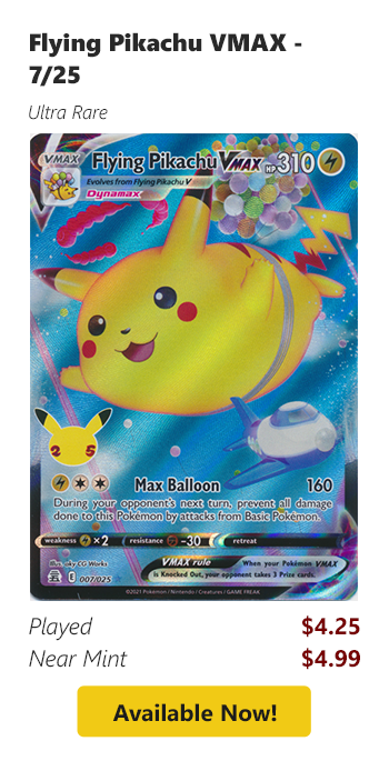 Flying Pikachu VMAX - 7/25 is available for as low as $4.25!