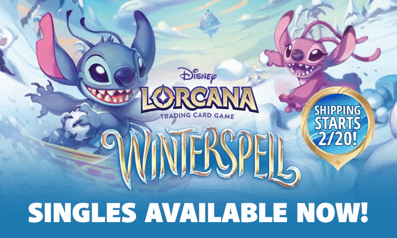 Lorcana Winterspell sealed in-stores now! Singles and sealed ship 2/20!