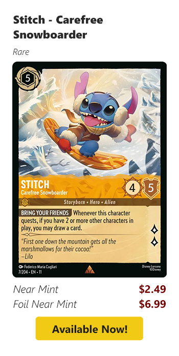 Stitch - Carefree Snowboarder is available for as low as $2.49 today!