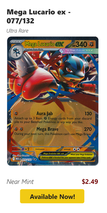 Mega Lucario ex - 077/132 is available for $2.49 today!