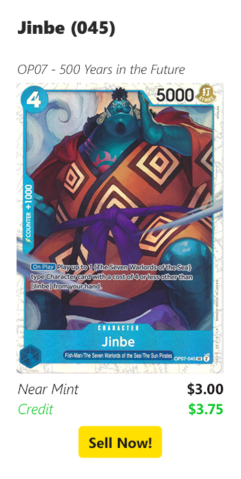 Sell your Jinbe (045) for $3 today!