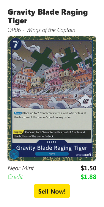 Sell your Gravity Blade Raging Tiger for $1.50 today!