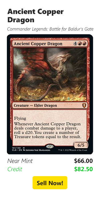 Sell your Ancient Copper Dragon for $66 today!