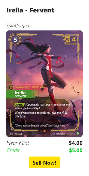Sell your Irelia - Fervent for $4 today!