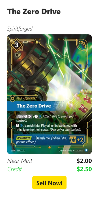 Sell your The Zero Drive for $2 today!