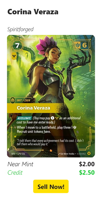 Sell your Corina Veraza for $2 today!