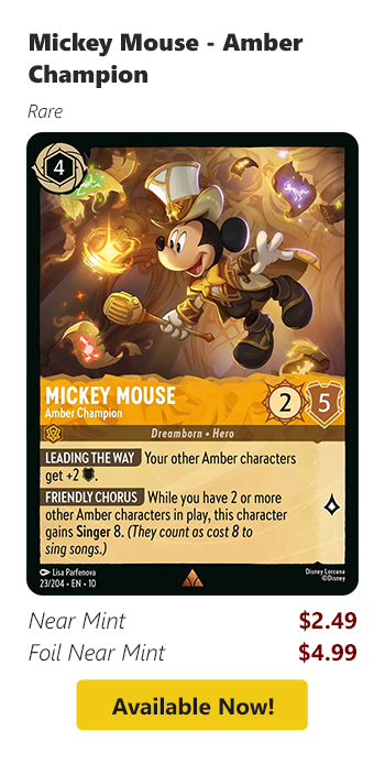 Mickey Mouse - Amber Champion is available for as low as $2.49 today!