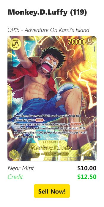 Sell your Monkey.D.Luffy (119) for $10 today!