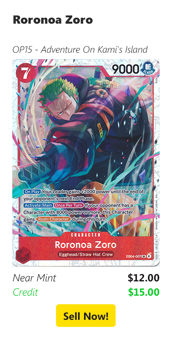 Sell your Roronoa Zoro for $12 today!