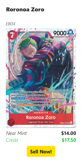 Sell your Roronoa Zoro for $12 today!