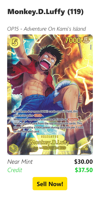 Sell your Monkey.D.Luffy (119) for $10 today!