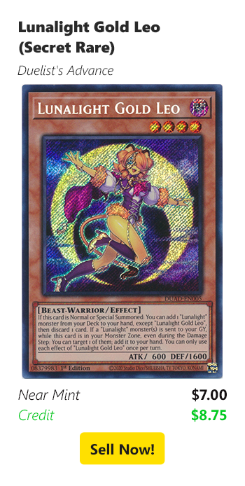 Sell us your Lunalight Gold Leo (Secret Rare) for $7 today!