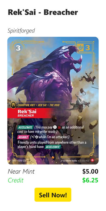 Sell your Rek'Sai - Breacher for $5 today!