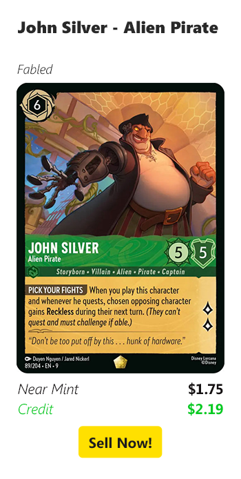 Sell your John Silver - Alien Pirate for $1.75 today!