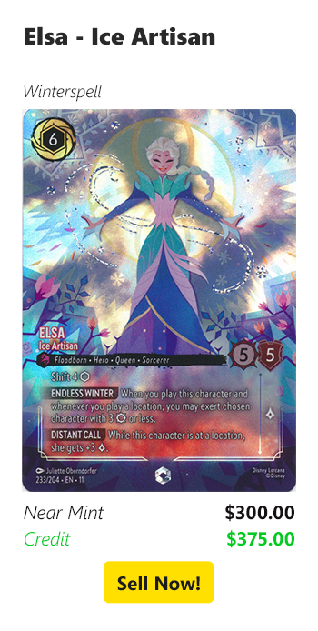 Sell your Elsa - Ice Artisan $300 today!