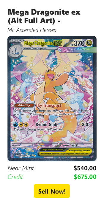 Sell your Mega Dragonite ex (Alt Full Art) - 290/217 for $540 today!